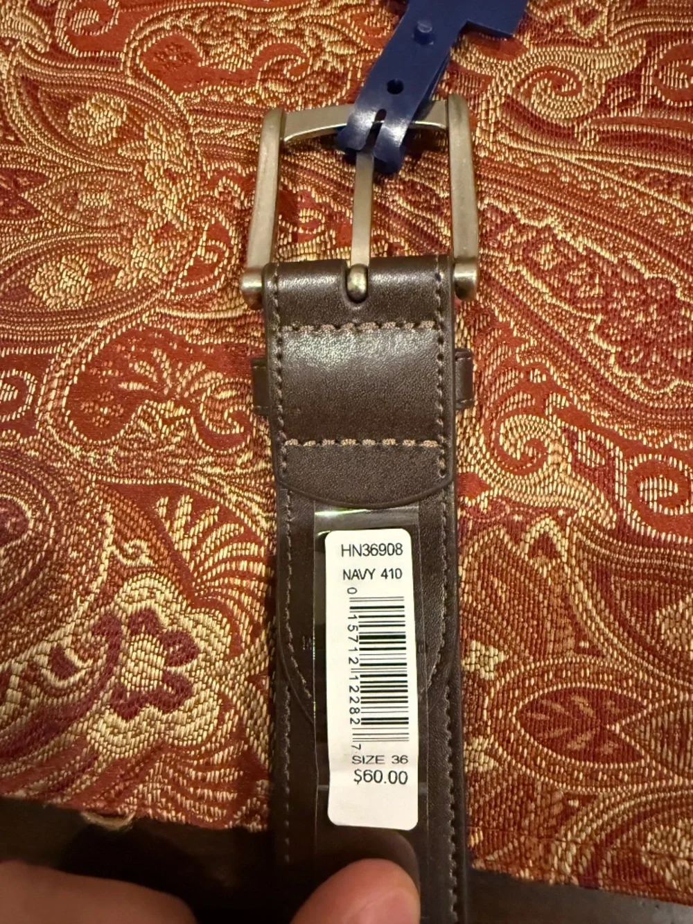 Penguin Men's Size 36 Navy American Flag Belt MSRP $60